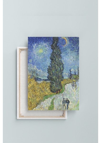 Vincent Van Gogh Selvili Ve Yıldızlı Yol Road With Cypress And Star (8 Farklı Ölçü)