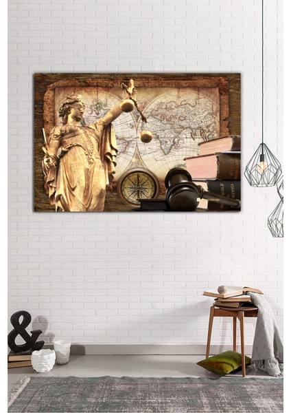 Avukatlara Özel Hukuk Adalet Temalı Makam Kanvas Tablo 140 x 100 cm modelleri