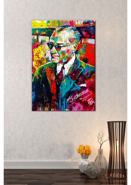 Suluboya Efektli Mustafa Kemal Atatürk Kanvas Tablo (8 Farklı Ölçü ) fiyatları