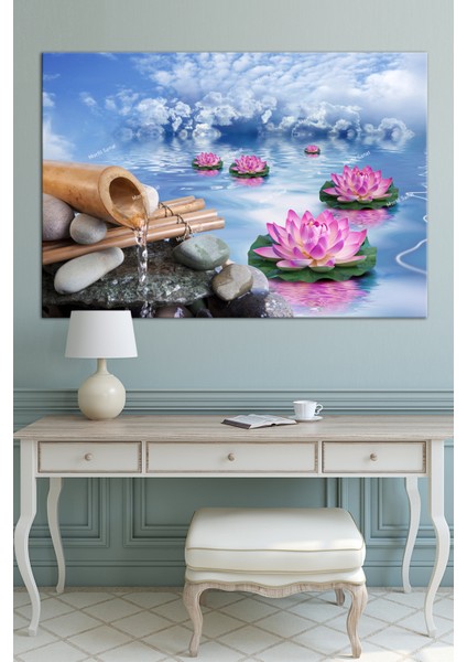 Lotus Çiçeği Ve Huzur Sıpa Otel Sauna Spor Dekoratif Kanvas Tablo fiyatları