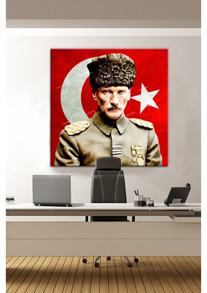 Morfil Sanat Atölyesi Atatürk Mustafa Kemal Makam Panosu Kanvas Tablo Resmi Kurumlar Okullar (8farklı Ölçü)