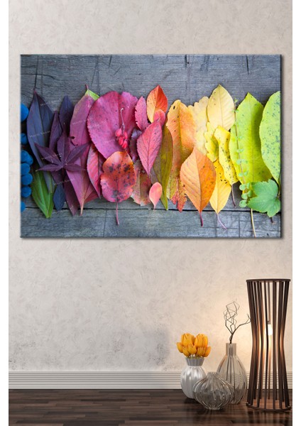 Renkli Yapraklar Dekoratif Kanvas Tablo (7 Farklı Ölçü) fiyatları