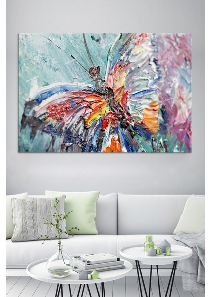 Kelebek Etkisi Yağlıboya Görünümlü Kanvas Tablo