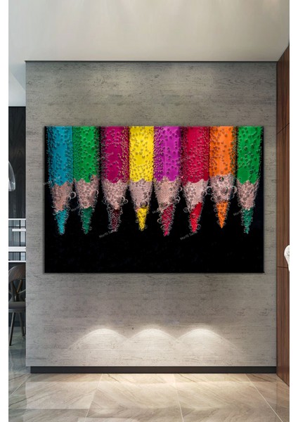 Renkli Kalemler Kanvas Tablo fiyatları