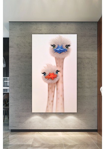 Devekuşu Deve Kuşu Hayvanlar Alemi Dekoratif Kanvas Tablo