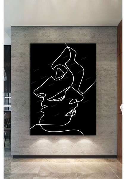 Yüzler Ve Suretler Minimalist Modern Sanatsal Kanvas Tablo
