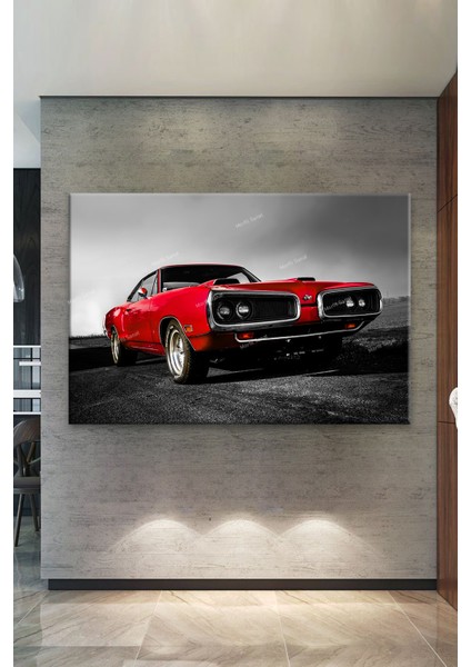 Klasik Araba Kırmızı Kanvas Tablo fiyatları