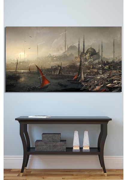 Istanbul Tarihi Yarımada Vintage Muhteşem Manzara Kanvas Tablo fiyatları
