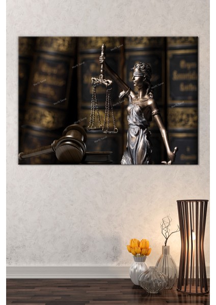 Avukatlara Özel Hukuk Adalet Temalı Makam Kanvas Tablo fiyatları