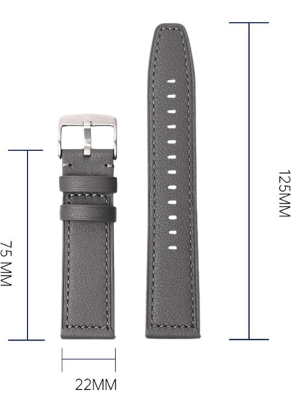 Huawei Watch Gt2 / Gt3 Pro Hakiki Deri Kayış 22 mm Evrensel (Yurt Dışından)