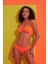 Turuncu Fitilli Straplez Tek Üst Bikini 2