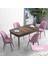 Concept Han Serisi 70X114 Açılabilir Mdf Barok Ahşap Desen Mutfak Masası Takımı 4 Sandalye 1