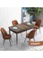 Concept Han Serisi 70X114 Açılabilir Mdf Barok Ahşap Desen Mutfak Masası Takımı 4 Sandalye 1