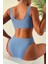 Özel Fitilli Kumaş Yüksek Bel Tankini Bikini Takım 2