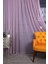 Taç Pembe Düz Renk, 1/2 Seyrek Pile Tül Perde Tek Kanat - 100 x 250 cm 5