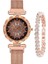 Fashionmalls Kadın Saat+Bilezik Seti - Rose Gold (Yurt Dışından) 1