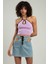 Kadın Boyundan Askılı Spor Triko Crop Top Badi 2
