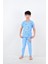 erkek çocuk kısa kollu pijama takımı nota mavi 2