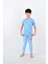 erkek çocuk kısa kollu pijama takımı nota mavi 3