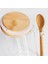 Favorim Home Borosilikat Cam Bambu Vakumlu Kapaklı Kaşıklı Yuvarlak Tuzluk 2