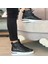 Sail Lakers - Siyah Deri Bağcıklı Erkek Sneaker Bot 4