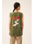 Unisex Haki Wild Heart Nakışlı Arkası Bohem Baskılı Premium Penye Kolsuz Tshirt 4