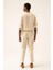 Unisex Bej Keten Pamuk Karışımlı Casual Pantolon 3
