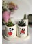 Tabaklı Mickey Mouse Baskılı Mini Saksı Seti Hediyelik Dekoratif (Çiçeksiz) 1