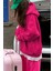 Unisex Fuşya Pembe Oversize İçi Puflu Kapüşonlu Bol Kalıp Sweatshirt Hoodie 1