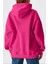 Unisex Fuşya Pembe Oversize İçi Puflu Kapüşonlu Bol Kalıp Sweatshirt Hoodie 3