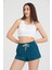 Kadın Beli Lastikli Basic Kısa Cepli Şort 2
