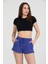Kadın Beli Lastikli Basic Kısa Cepli Şort 3