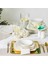 Roman Gold Square Shape Kayıklı 27 Parça 6 Kişilik Porselen Yemek Takımı 2
