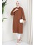 Yazlık Uzun Pamuklu Tunik Kahverengi 1