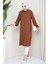 Yazlık Uzun Pamuklu Tunik Kahverengi 3