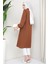 Yazlık Uzun Pamuklu Tunik Kahverengi 5
