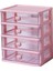 Masaüstü Çekmece Organizatör Makyaj Tutucu Takı Dolabı Yurt Banyo 4 Çekmeceler Pembe (Yurt Dışından) 1