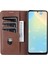 Samsung Galaxy A73 Için Azns 5g Katlanabilir Stand Dokulu Deri Telefon Kılıfı Manyetik Otomatik Absorbed Anti-Fall Anti Koruyucu Cüzdan (Yurt Dışından) 2