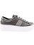 873-23Y Kadin Bağcikli Yanlari Bantli Silver Taşli Sneaker Ayakkabi 1