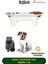 Ahşap Kedi Mama Kabı Standı Beyaz Premium Boyalı Paslanmaz Çelik Kaseli Oval Model 2