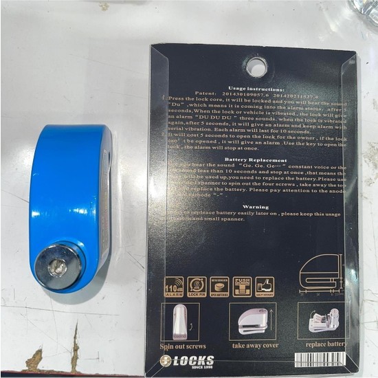 Locks Alarmlı Motosiklet Disk Kilidi Alarm (Mavi) FS8305 Fiyatı