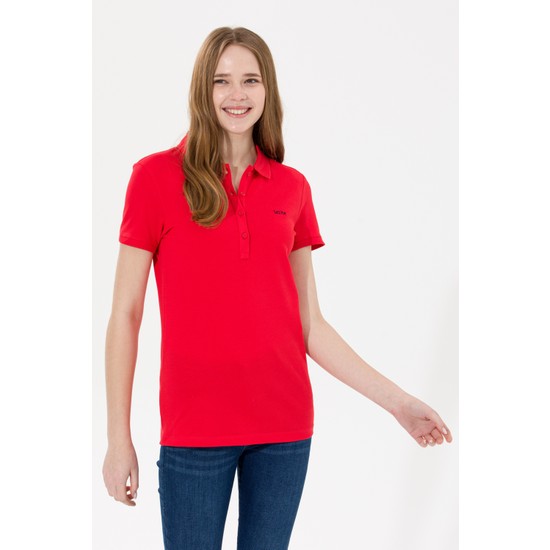 U.S. Polo Assn. Kadın Kırmızı Basic Tişört 50266348-VR030