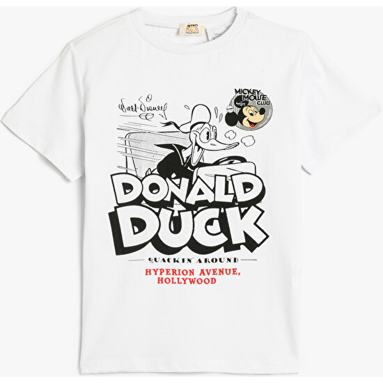 Koton Donald Duck Tişört Lisanslı Kısa Kollu Bisiklet Yaka Pamuklu