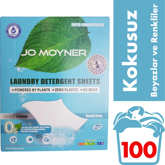 Jo Moyner Kokusuz Çamaşır Deterjanı Doğal Organik Yaprak Deterjan 100 Kullanım