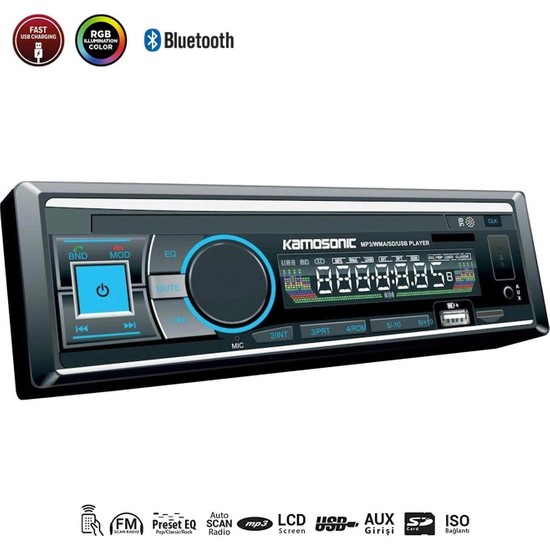 Kamosonic Oto Teyp 4X50W Bt/2xusb/sd/fm/aux Kamosonıc Fiyatı