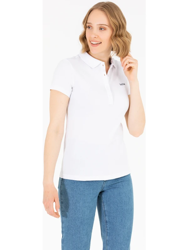 U.S. Polo Assn. Kadın Beyaz Basic Tişört 50266348-VR013