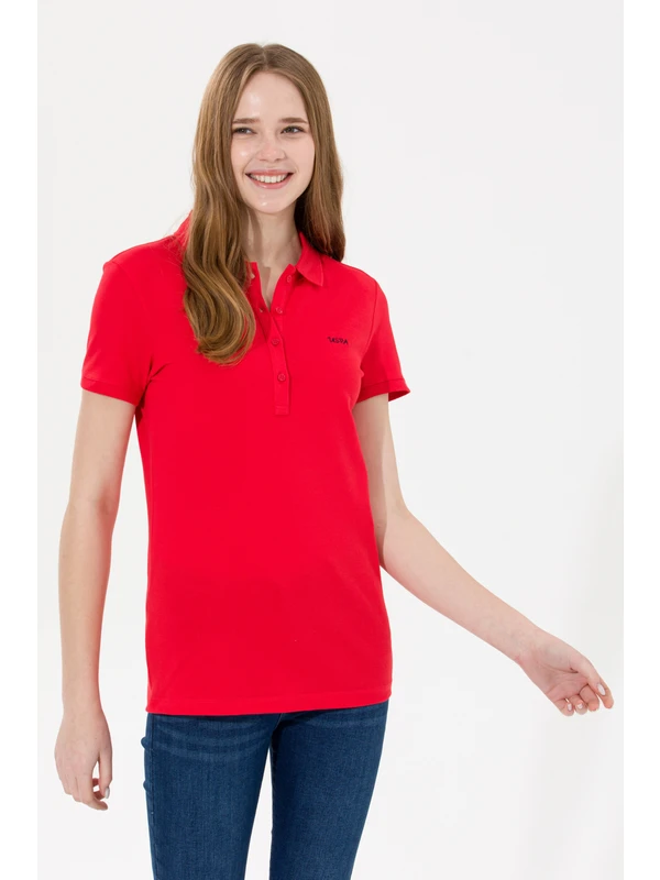 U.S. Polo Assn. Kadın Kırmızı Basic Tişört 50266348-VR030