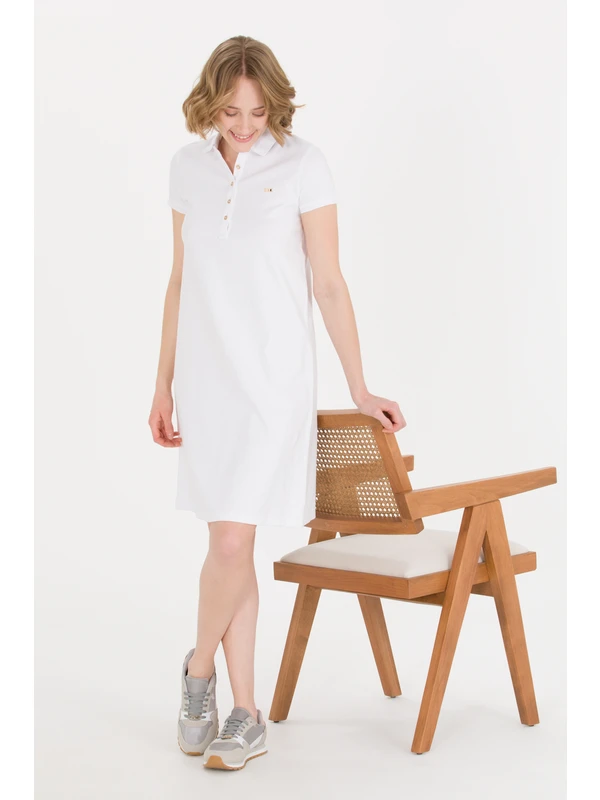U.S. Polo Assn. Kadın Beyaz Örme Elbise 50269546-VR013