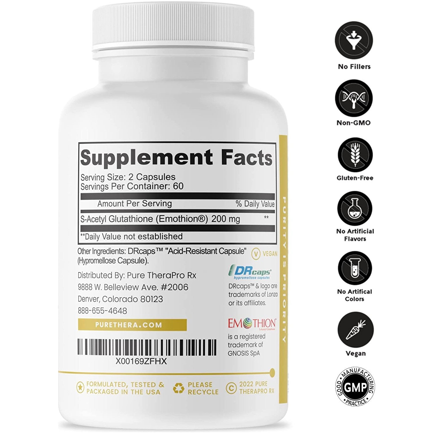 Pure Therapro Rx Glutathione Gold SAcetyl Glutathione 120 Fiyatı