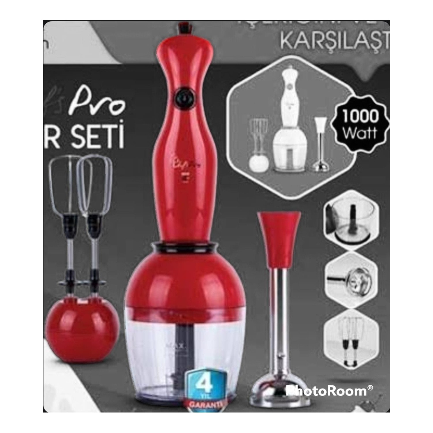 Mtm Chefs Pro El Blender Seti Kırmızı Renk Chefs Pro El Fiyatı